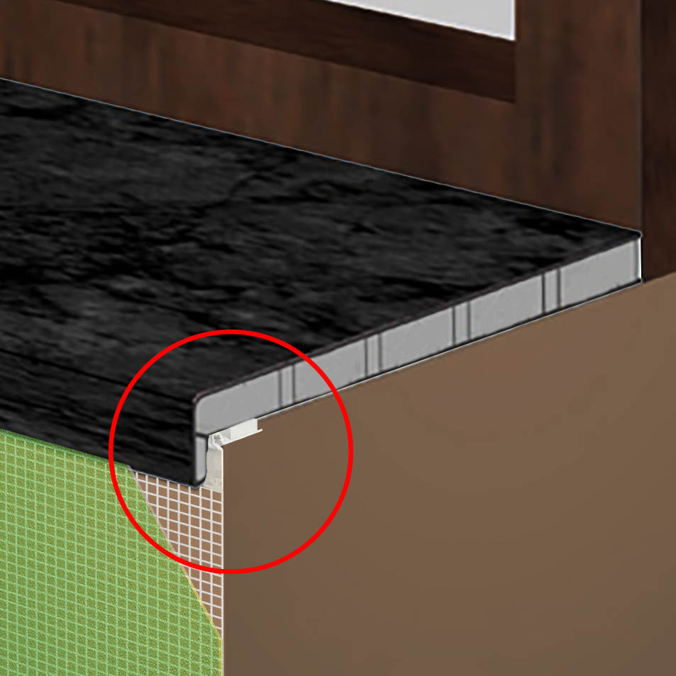 Anputzleiste sub glaf Profil etanșare între șpalet și glaf